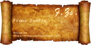 Franz Zsófia névjegykártya